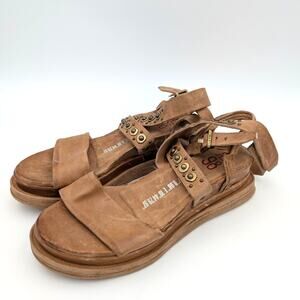 A.S.98 Larkie Strappy Platform Wedge Sandal Women's Brown Size US10 EU41